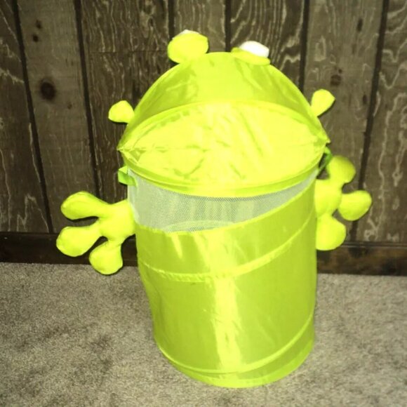 Frog Hamper Child's Green Pop-Up Storage Laundry Toys Clothing Foldable Animal - Picture 5 of 10